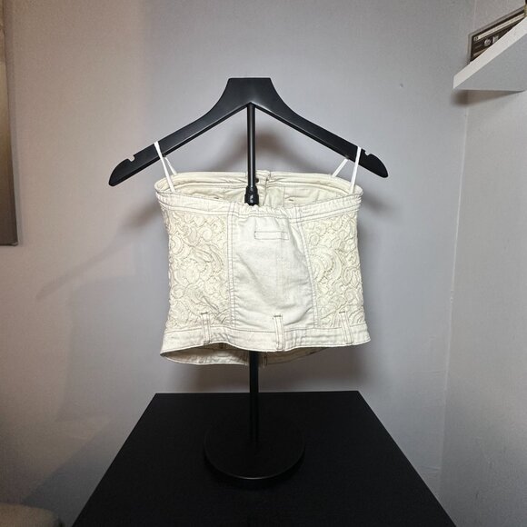 Guess Strapless Denim Corset Top – Size S - Picture 6 of 8